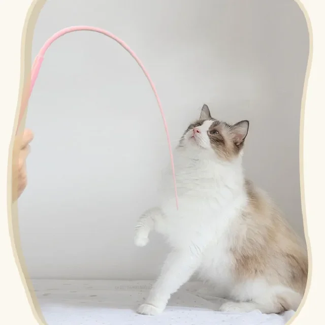 Simulated Mouse Tail Cat Toy Cat Teaser Funny Stick Silicone Long Tail Pet Interactive Toys for Cats Kitten Hunting Pet Products 5