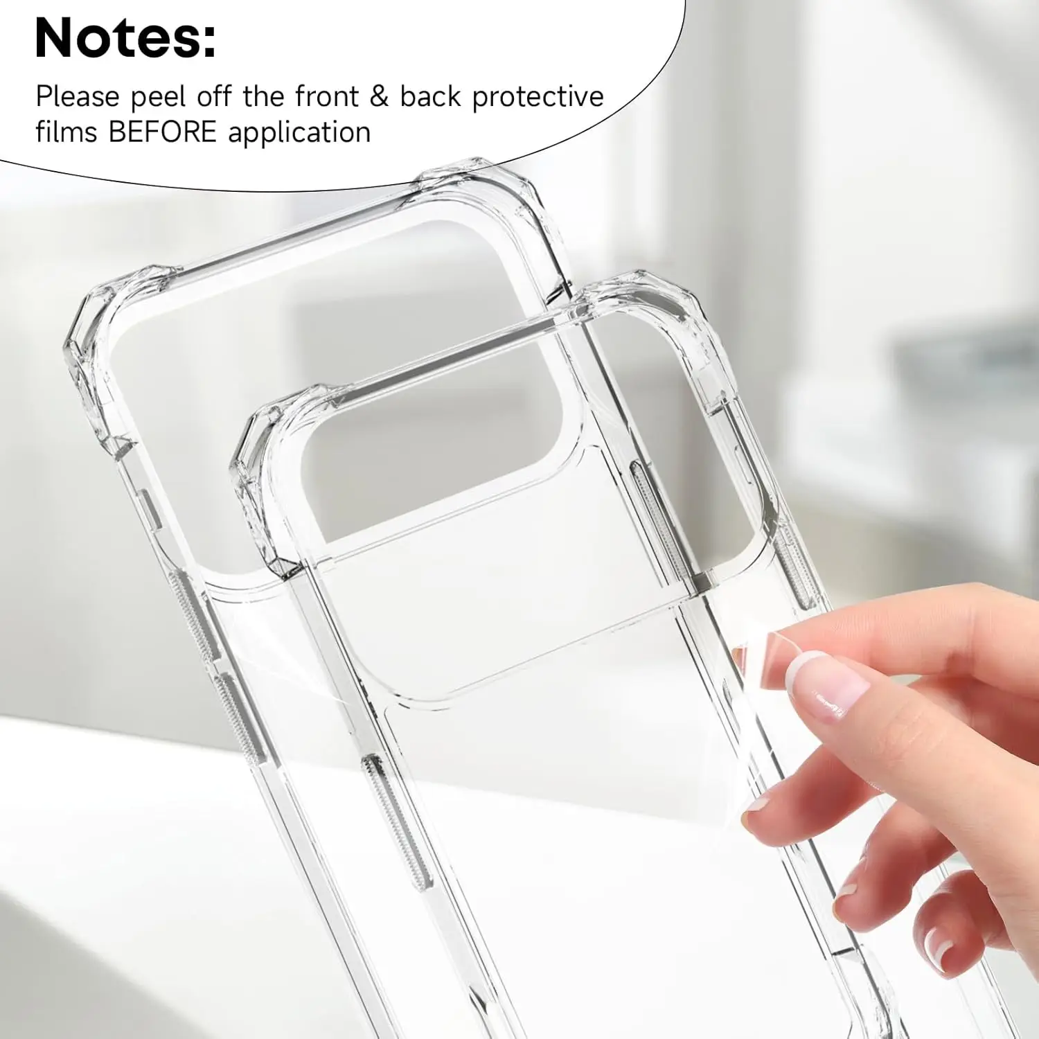 Luxury Clear Crossbody Strap Case with Four-Corner Hook and Lanyard Neck Cord