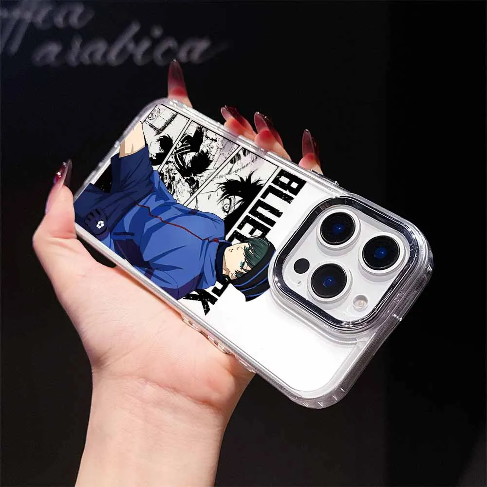 Transparent Soft Cover Phone Case - Cool Blue Locks Design Inspired by S-Seishiro Nagi