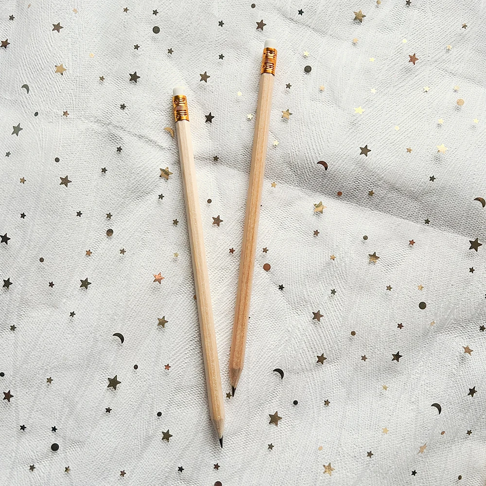 10pcs 지우개와 귀여운 나무 연필 학교 용품에 대 한 실버 연필 드로잉 미술 편지지 액세서리 쓰기에 대 한 연필