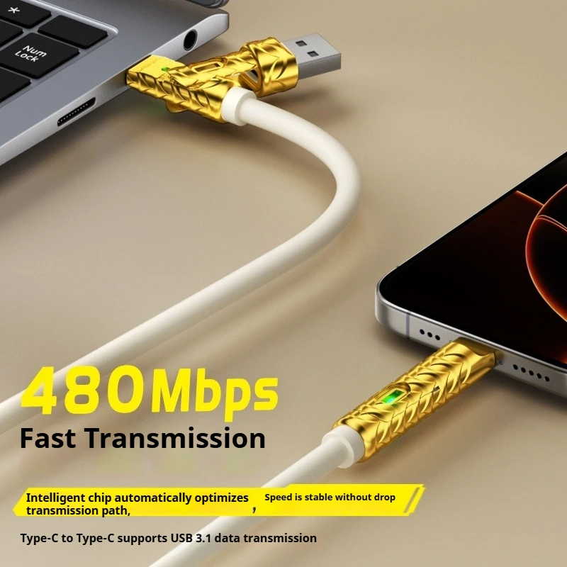 Eary 4 in 1 Charging Cable 240W USB A/Type C/Lighting Fast Charging Cable  Charger Cord with E-Mark Chip for iPhone iPad Tablet