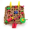 Bird Climbing Net Parrot Toys Woven Seagrass Biting Hanging Hemp Rope Swing Play Ladder Chew Foraging Funny Colorful Parrot Toys 1