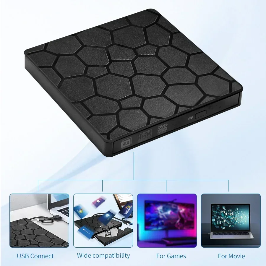 Portable dvd burner 2in1 USB 3.0 Type C External DVD RW CD Writer Drive Burner CD Player for Laptop PC DVD Burner CDPortatil