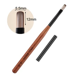UV Gel Nail Art Brush Pen - Professional Manicure Tool for Acrylic and Phototherapy Nails (Brown - long hair)