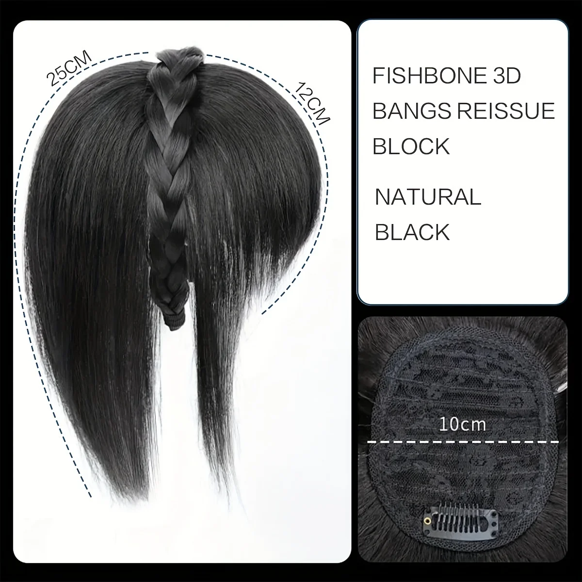 Synthetic Hair Topper With Headband Hair Bangs 3D Bangs Synthetic Clip In Extensions For Daily Use Accessori hair toppers