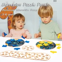 Star Expression Matching Puzzles Montessori Toys Social Board Games Emotion Puzzles Face Change Educational Wooden Toys for Kids 2