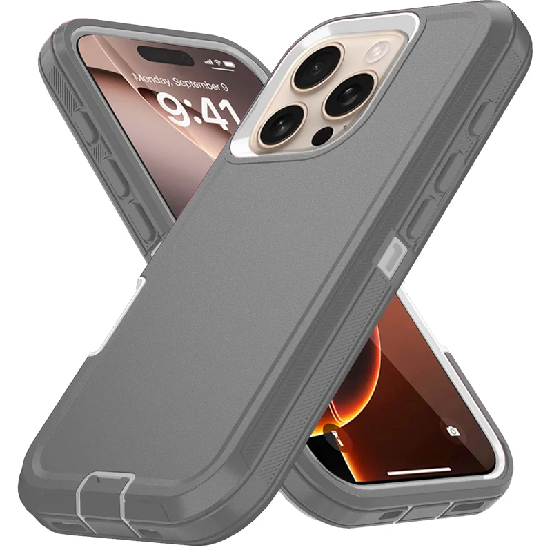 Rugged Shockproof Phone Case with Bracket and TPU Cover
