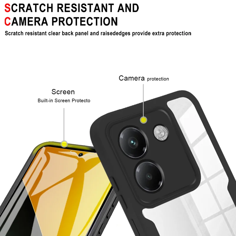 360 Full Body Shockproof Transparent Phone Case with Screen Protector