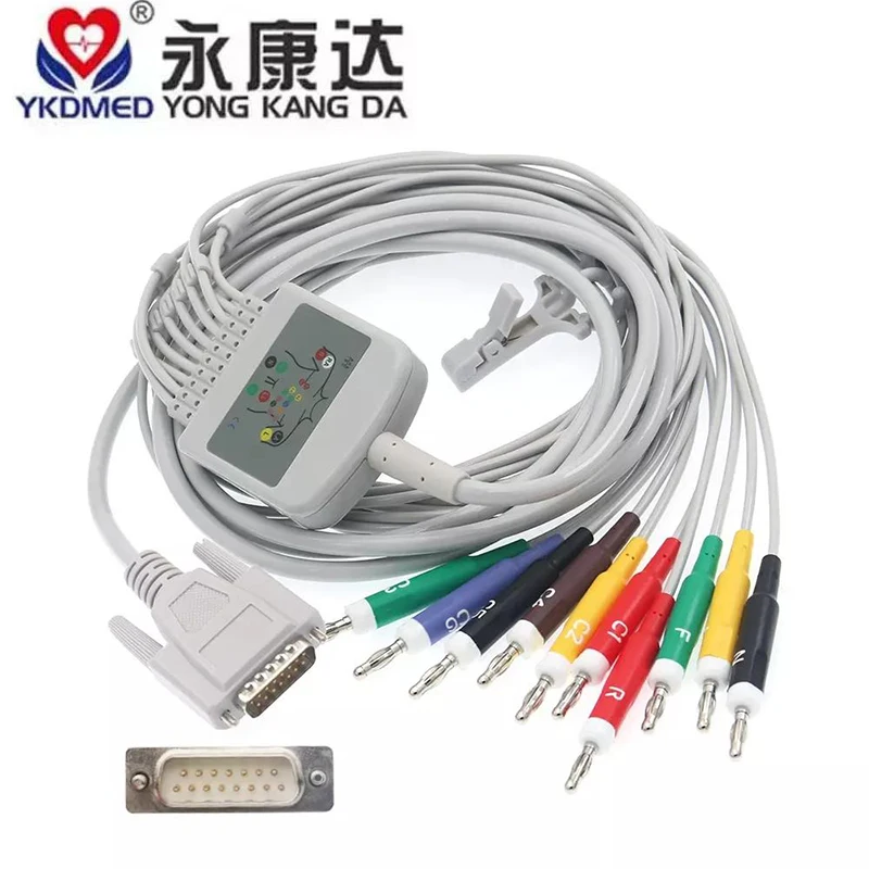 

Compatible With Nihon Kohden 10 Lead EKG Cable (with screws) BJ-902D ECG-1250A/ECG-9620 1 ,AHA/IEC,Banana 4.0