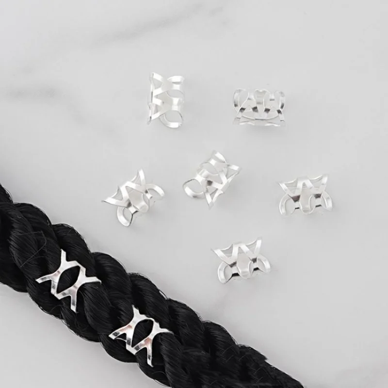 Nuovi 50 Pz/Lotto Anelli Per Capelli Intrecciati Treccia Primaverile A Tre Fili Treccia Strumenti Decorativi Vuoti Intrecciare Dreadlocks Perline Parr