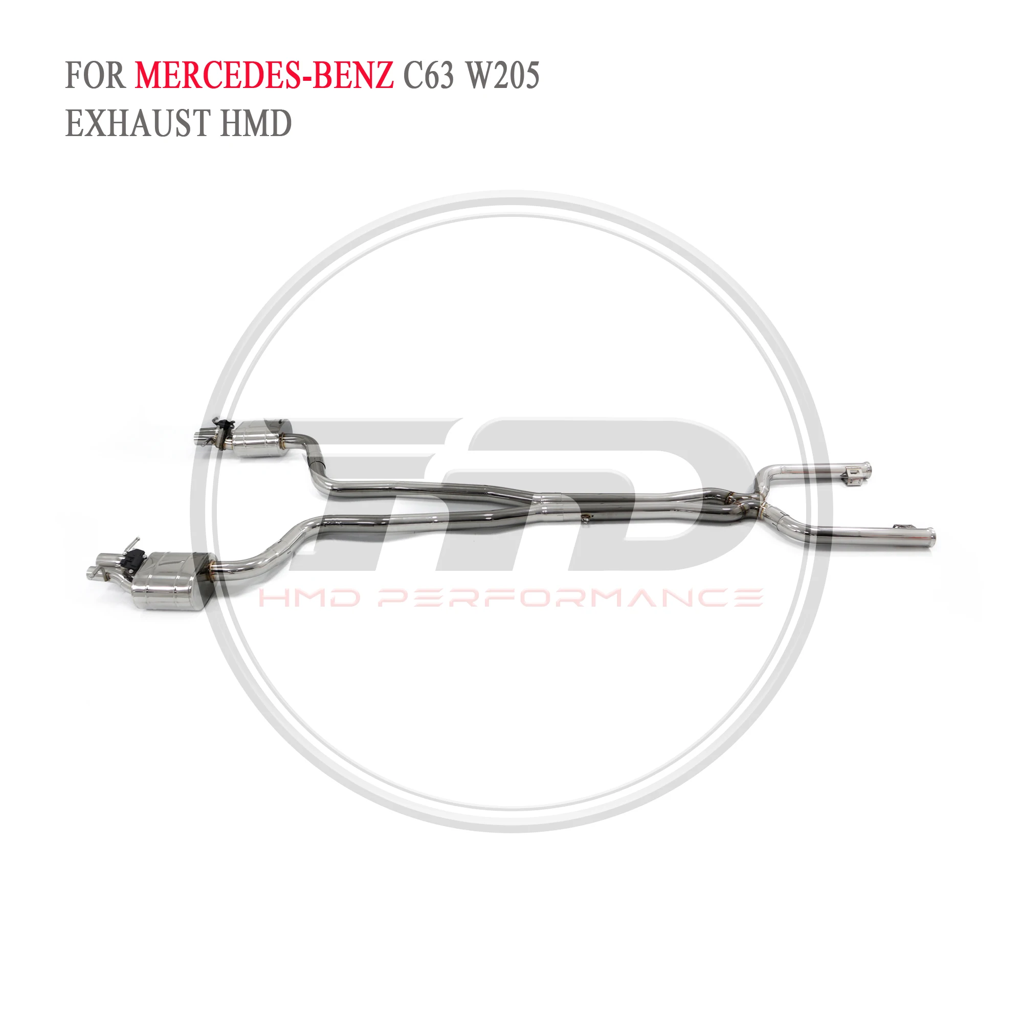 HMD For mercedes benz c63 w205 catback stainless steel valve exhaust system performance upgrade HMD auto parts