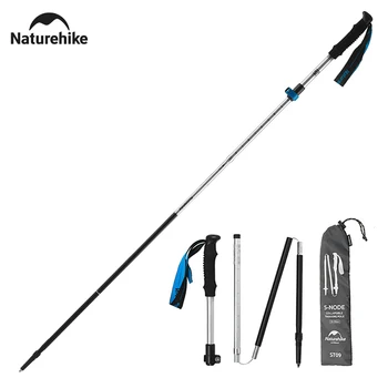 Naturehike Ultralight Folding Trekking Pole – Portable Telescopic Aluminum Hiking Stick 1