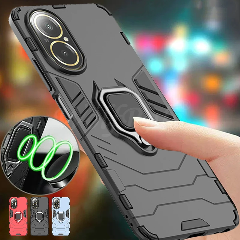 Per Realme C67 Cover Case Realme C67 Capa Antiurto Heavy Bumper Pc Holder Magnetic Armor Holder Case Oppo Realme C67 4G Fundas