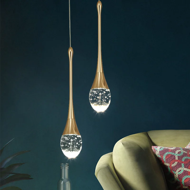 

Modern LED Drop Chandeliers Bubble Crystal Pendant Lights Indoor Hanging Lamp for Dining Room Bedroom Shop Cafe Home Decoration