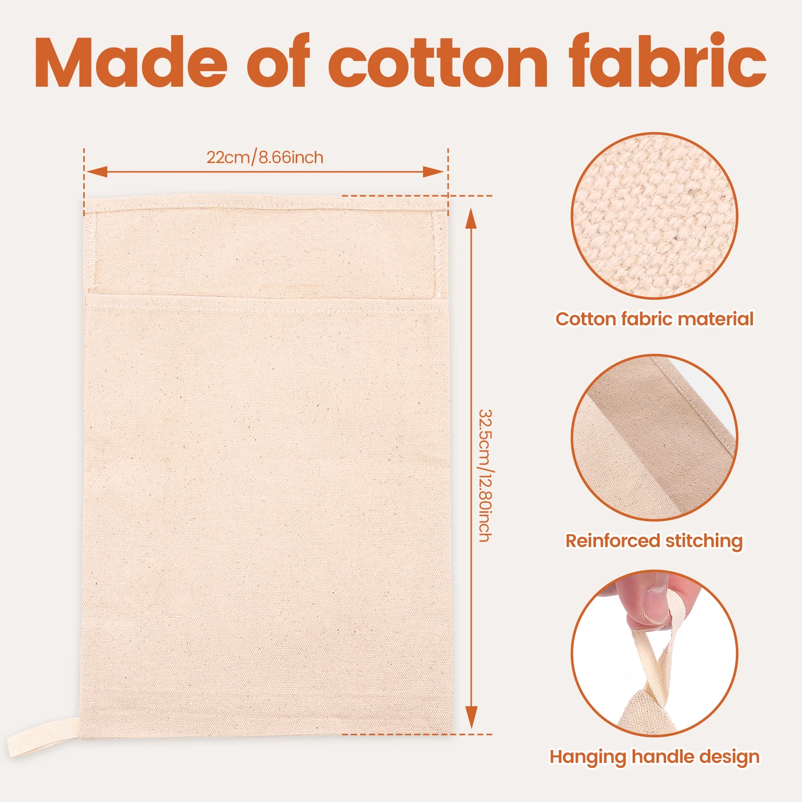 Cotton Crushed Ice Bag and Wooden Ice Mallet Set Manual Reusable Bag Crusher Bartender Tool Kit Household Bar Tool Accessory