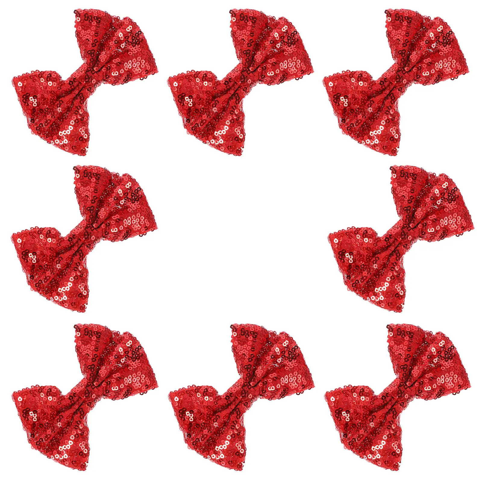 8Pcs 스팽글 Bowknots 공예 리본 DIY 바느질을위한 작은 장식 리본 아플리케 웨딩 파티 스크랩북 생일 케이크