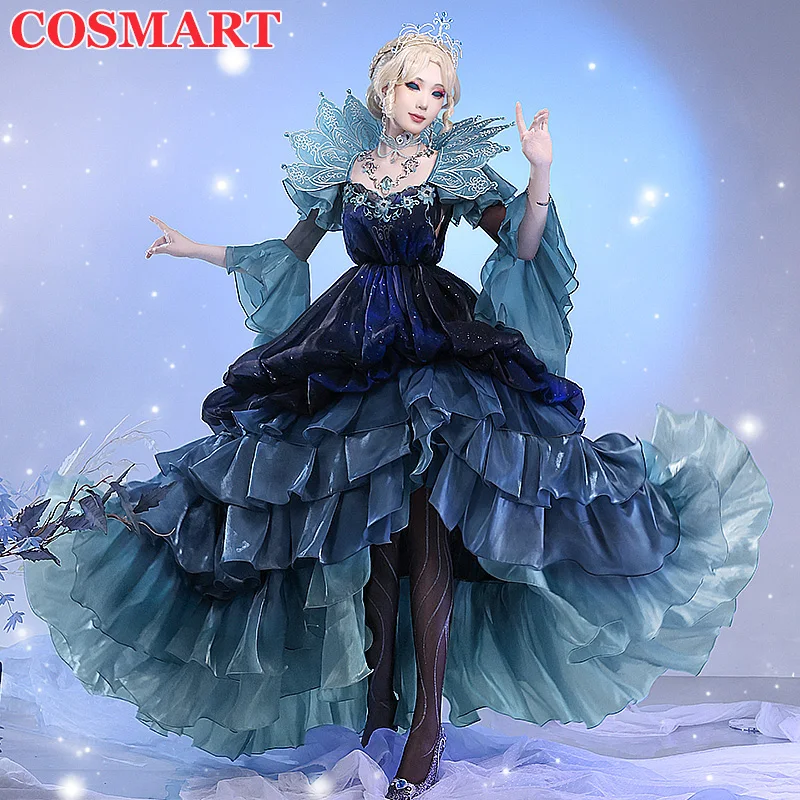 COSMART 정체성 V 메리 블러디 여왕 Yechao 게임 정장 화려한 드레스 유니폼 코스프레 의상 할로윈 파티 복장 여성을위한