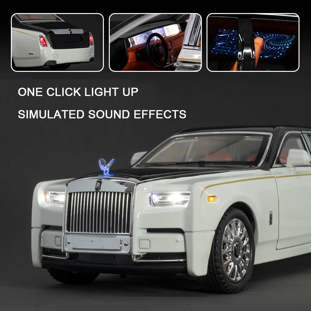 1:18 Rolls-Royce Phantom Car Toy Model Alloy Diecast Metal Cars With Sound And Light Pull Back Function 20 1:18 Rolls-Royce Phantom Car Toy Model Alloy Diecast Metal Cars With Sound And Light Pull Back Function