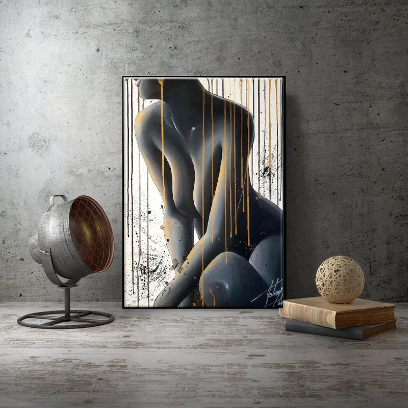 Modern Canvas Art Print Black and White Sexy Nude Women Wall Art