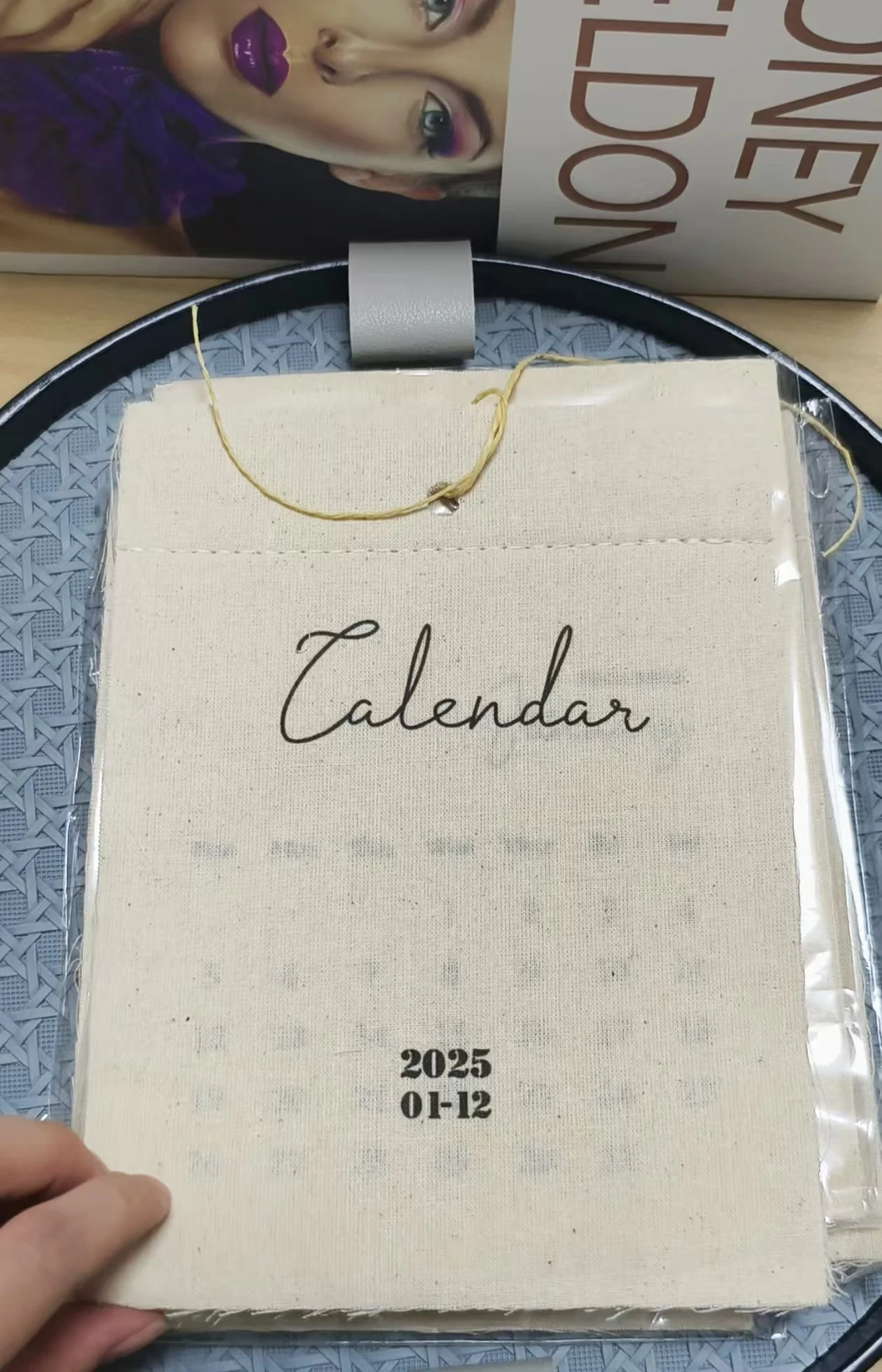 Wall Calendar Cotton Cloth Decorative English Calendar Retro Style Office Living Room Home Decor for Popular Posing Prop wall calendar paper wall calendar