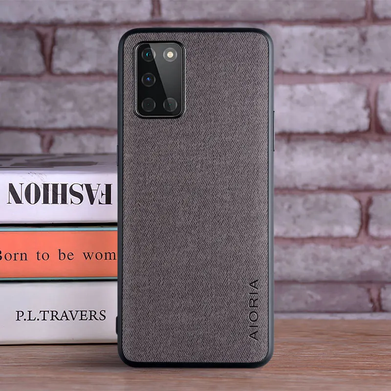 Luxury Textile Leather Skin Phone Case - Soft TPU Hard Shell Cover