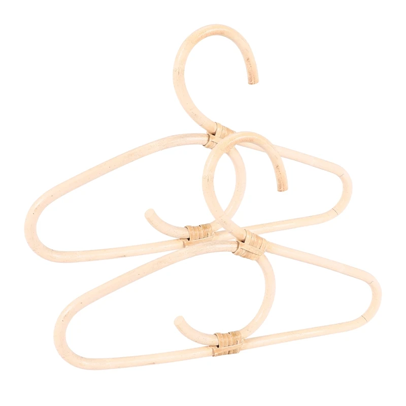 

2Pcs Rattan Clothes Hanger Nordic Style Kids Garments Organizer Rack Children Hanger Kids Room Decor Hangers For Clothes
