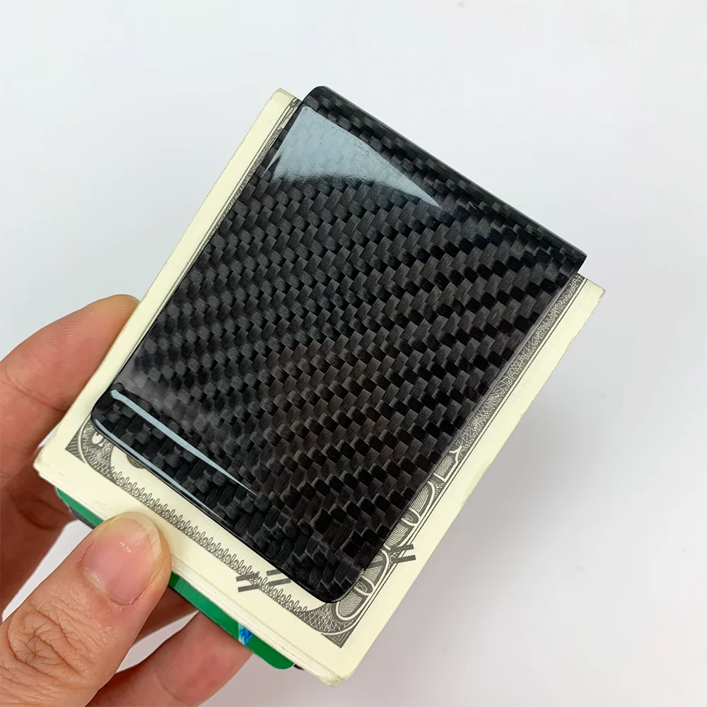 Black Twill Carbon Fiber Pocket Wallet Slim RFID Cash Clip Credit Card Holder for Men Bussiness Gift credit card holder carbon fiber wallet