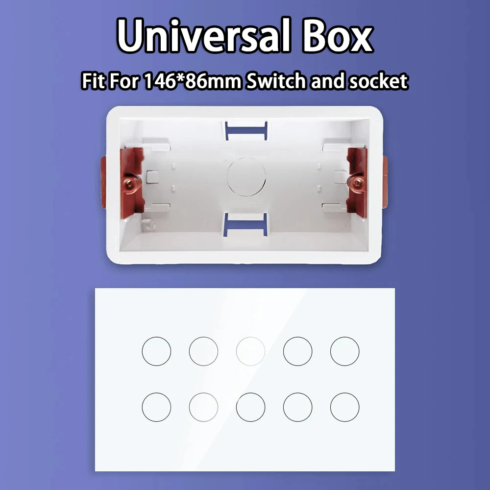 146 Gypsum Board junction box British standard double 35mm 47mm smart switch socket bottom box dark box flame retardant 10 gang