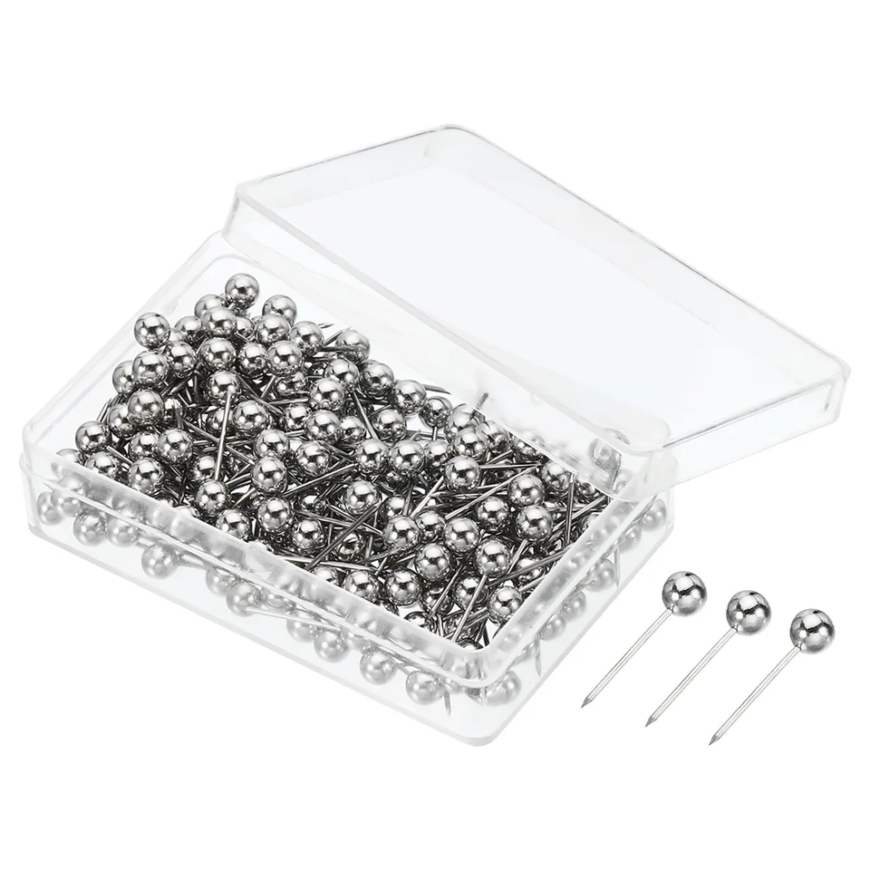 200 Pack Round Head Push Pins for Cork Boards