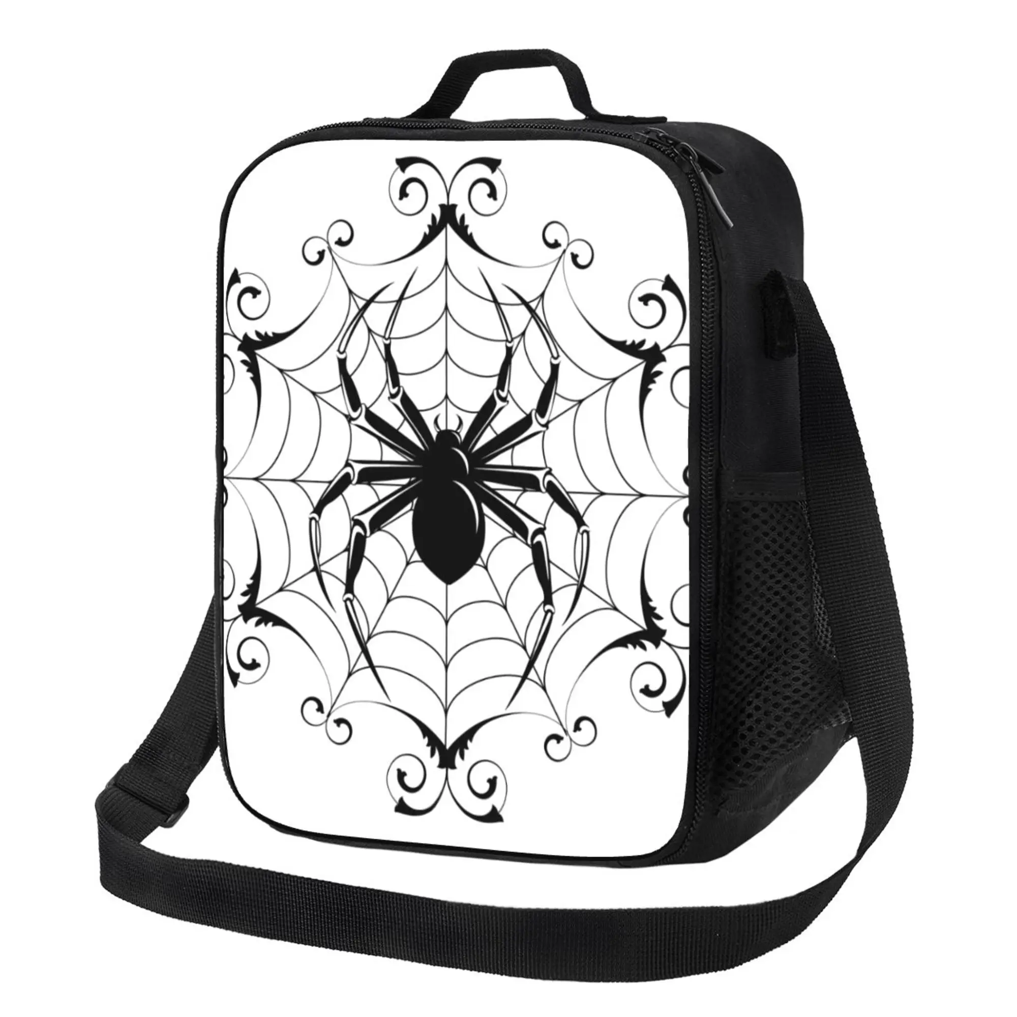 

Gothic Spider Web Pattern Lunch Bag Food Contain Insulated Lunch Bag Bento for Men Women Girls Boys Shcool Work Picnic One Size