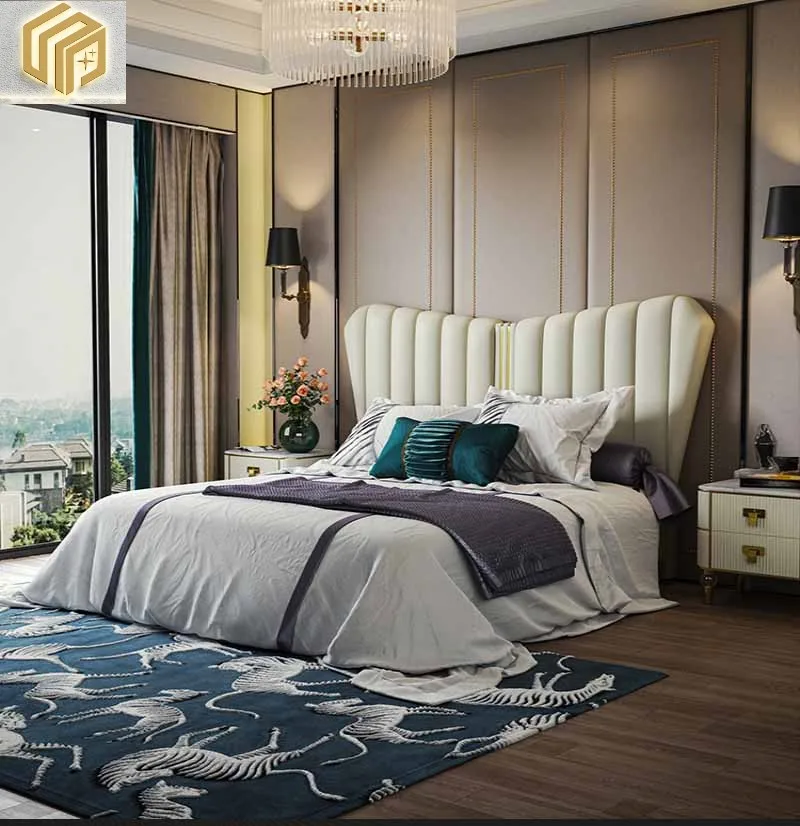 

Мягкая кровать 1,8 м двойная Свадебная кровать принцесса спальня постмодерн Высококачественная кожаная кровать на заказ