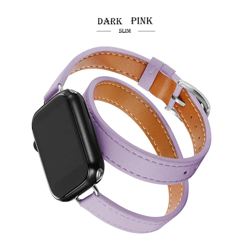Premium Leather Strap Replacement for Apple Watch - Elegant and Durable Bracelet Accessory