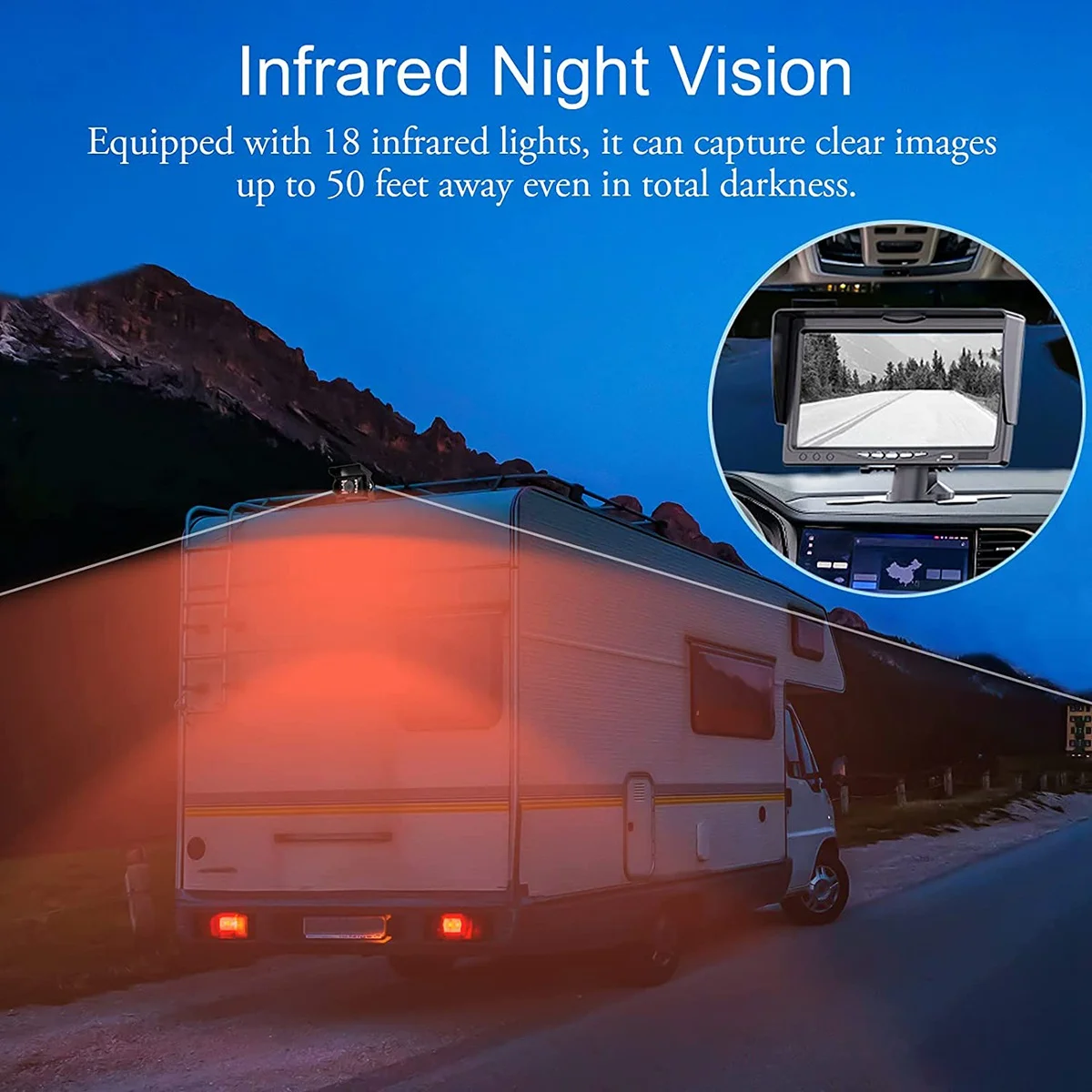 1080P HD Backup Camera, IP69 Waterproof Wide View Angle Reversing Rear View Camera for Monitor Truck Trailer Pickup
