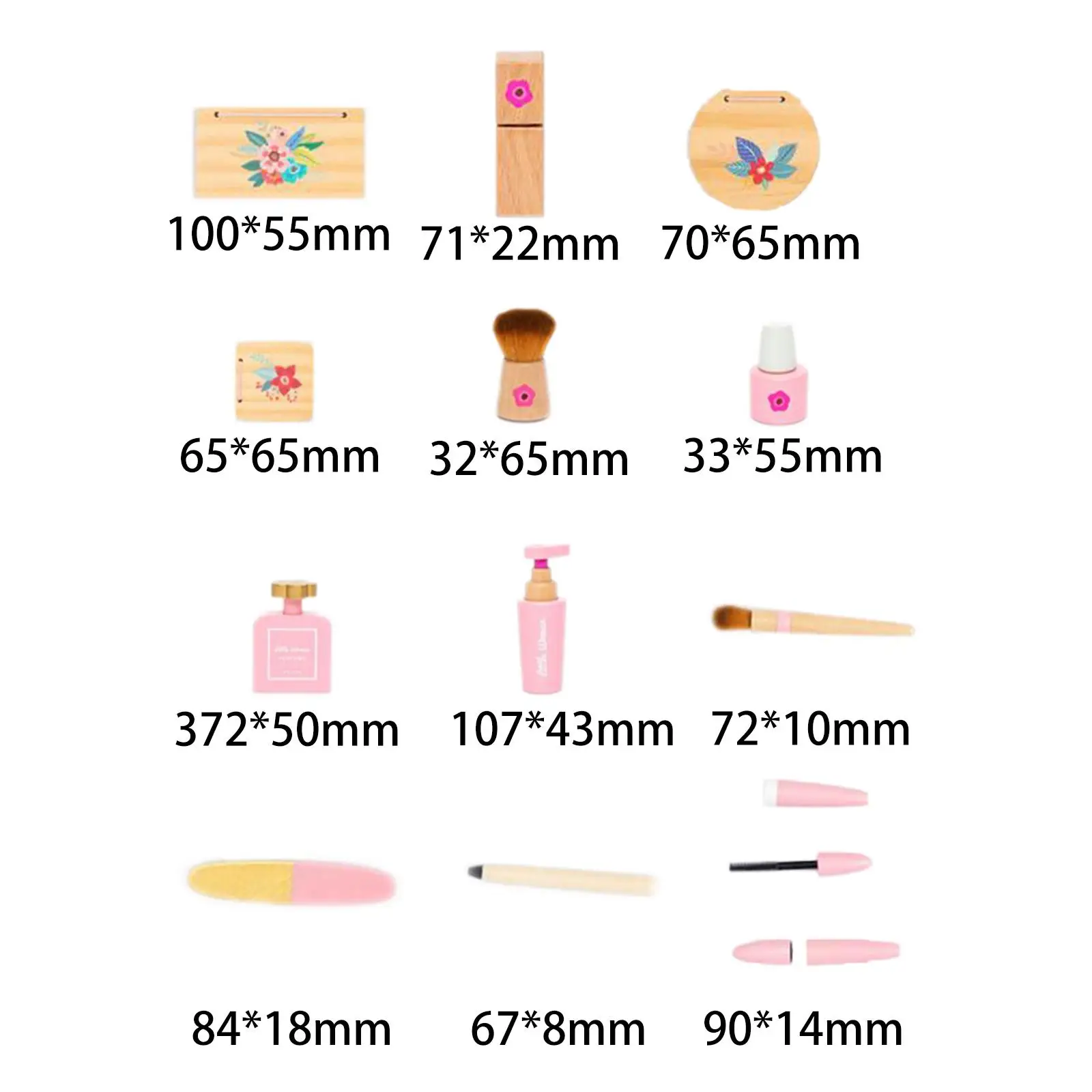 Pretend Play Makeup Beauty Set for Girls Pretend Wood Beauty Salon Toys Set Makeup Toy for Birthday Toys Gift Halloween Kids