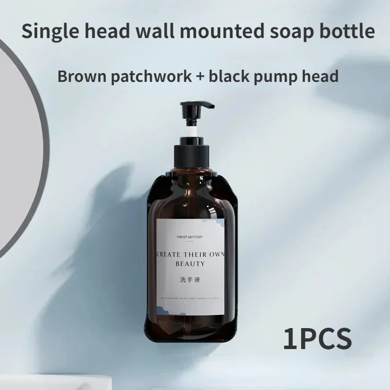 Dispenser A Parete Per Shampoo E Bagnoschiuma – 3 Camere Da 300 Ml Ciascuna, Installazione Senza Trapano, Nero, Finestra Visiva, Adatto A Bagno E Hotel