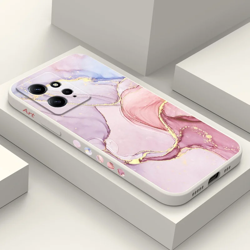 Gold Marble Liquid Silicone Soft Phone Case