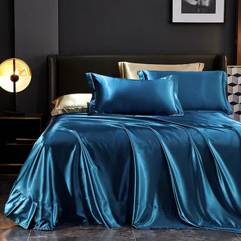 Set di biancheria da letto trapuntato in pura seta 100% 4 pezzi Kit biancheria da letto king size queen size Copri letto Set di biancheria da letto My Melody Lenzuola