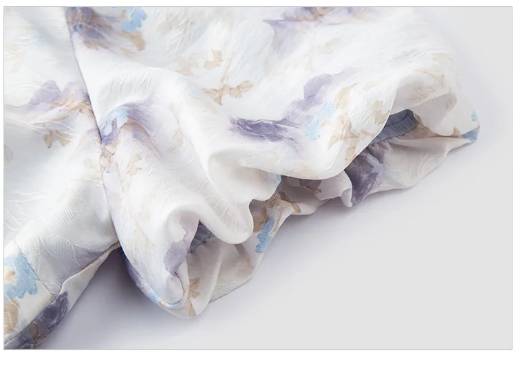 Vestido Cheongsam de verano con mangas abullonadas y estampado de pintura de tinta para mujer