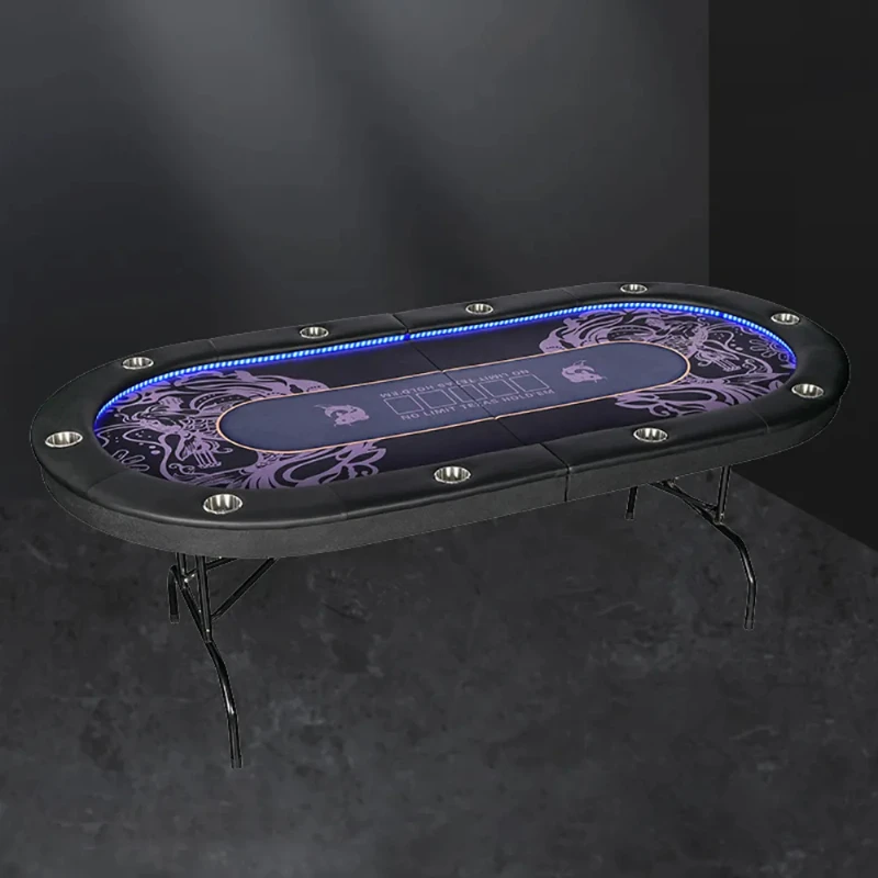 Texas Poker Table 213*106Cm Piedini Da Tavolo Pieghevoli Con Led Light Casino Texas Baccarat Sconto Sul Prezzo