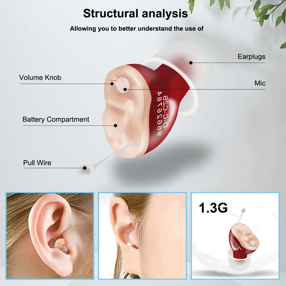 Hearing Aids Small Inner Ear Invisible Digital Hearing Aid Adjustable Wireless Mini CIC Ear Best Sound Amplifier Hearing Loss 4