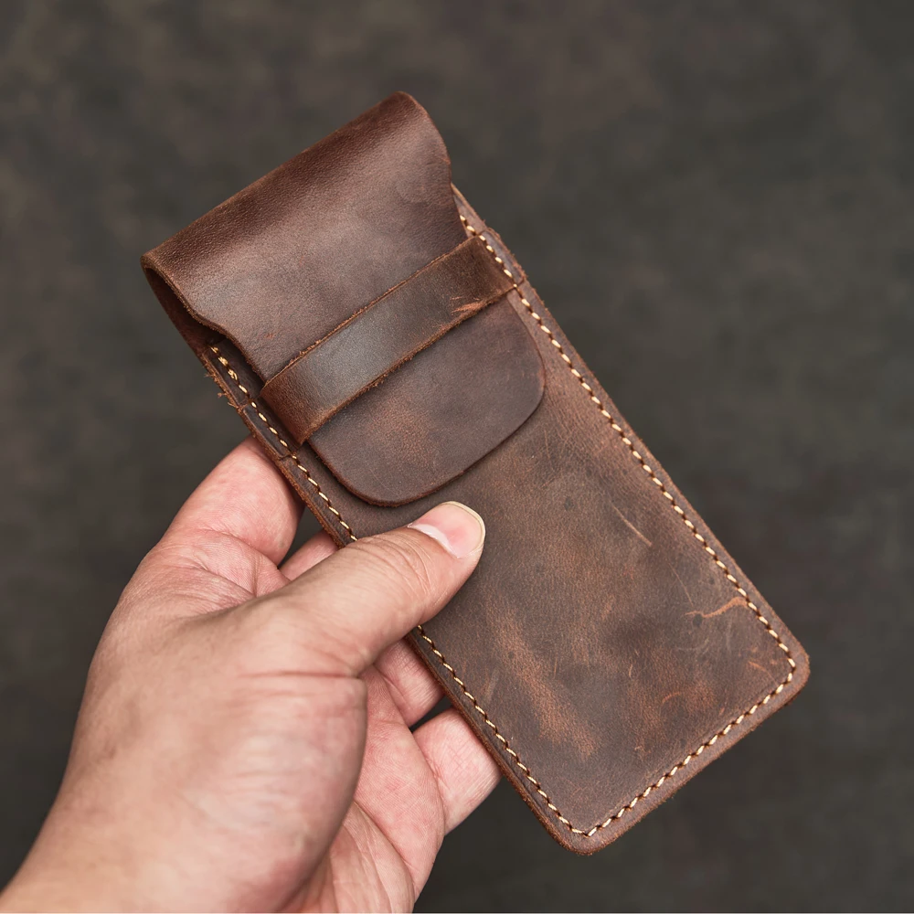 Genuine-Leather-Pencil-Case-Vintage-Pen-Protector-Pencil-Organizer ...