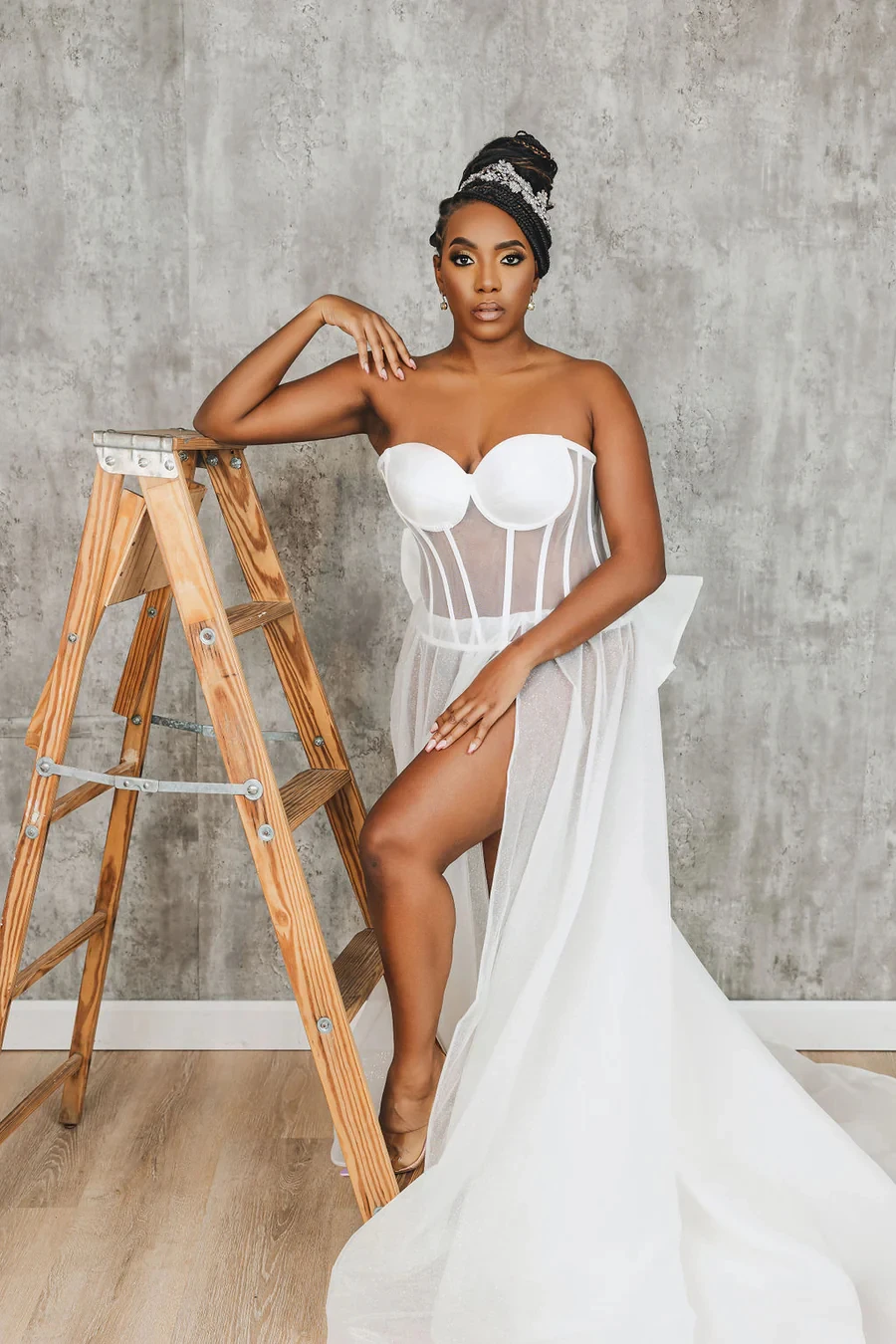 Sexy Bride Wedding Robe And Nightgown Sleeveless Bridal Gowns Photo shoot Maternity Dressing Gown for Photography - 2