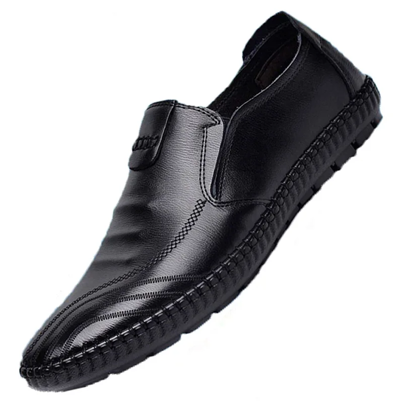 Men's hollow casual leather shoes summer comfortable perforated breathable leather shoes