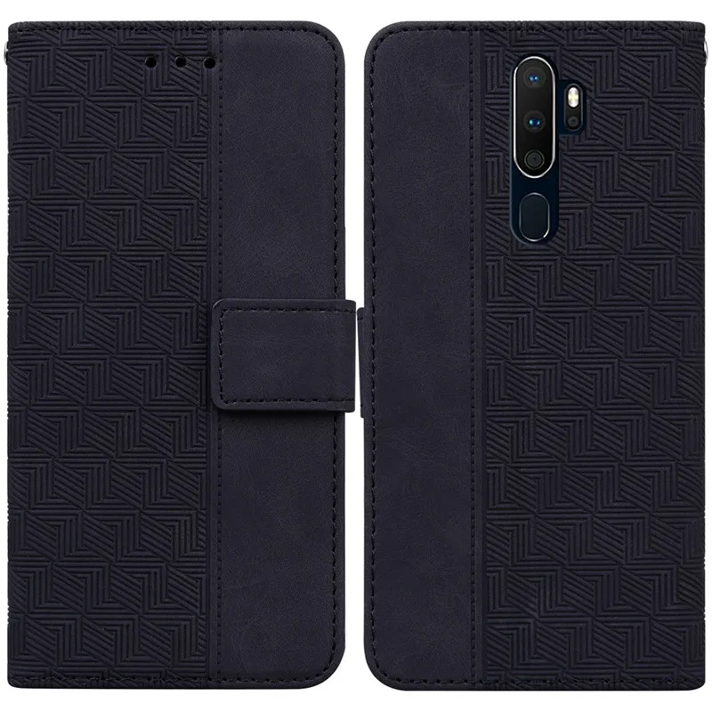 Custodia A Portafoglio In Pelle Per Oppo A9 2020, Con Slot Per Carte E Supporto, Chiusura Magnetica, Copertura Antiurto, Colore Nero - 2