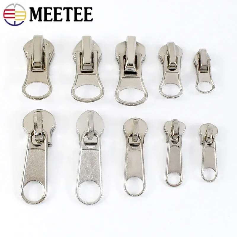 Zipper Repair Kit Zipper Pullers Zipper Sliders Zipper Heads 3# 5# 8# Zippers Slider for Nylon Resin Metal Zips Bag Replacement Zipper Puller Cursors Garment Sewing Zip Head Lock Repair Kit