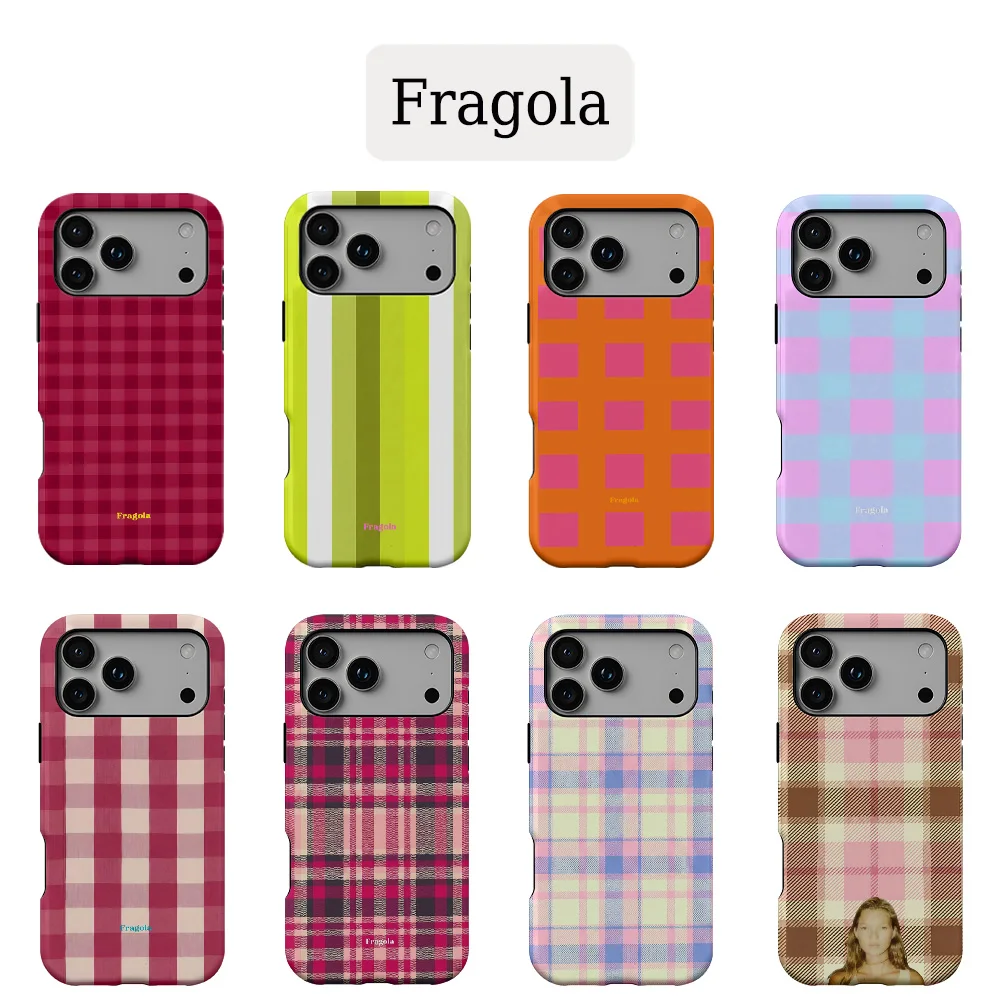 Fragola Bunte Gitter-Handyhülle für iPhone 17 16e 16 15 14 13 12 11 X XS XR XSMAX 7 8 Air Pro Max Plus Doppelschichtige Rückabdeckung