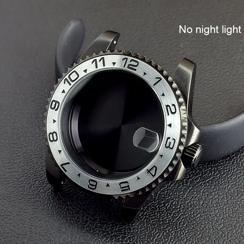 40MM Sapphire Glass GMT Bidirectional Rotation Watch Case with Accessories