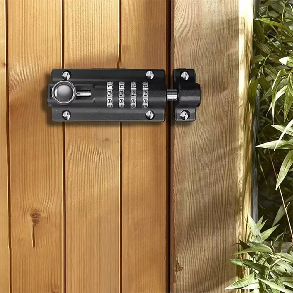 Thicken Combination Locking Bolt Solid Security Sliding Door Password Lock Zinc Alloy 4 Digit Combi Bolt for Shed Gate Fences