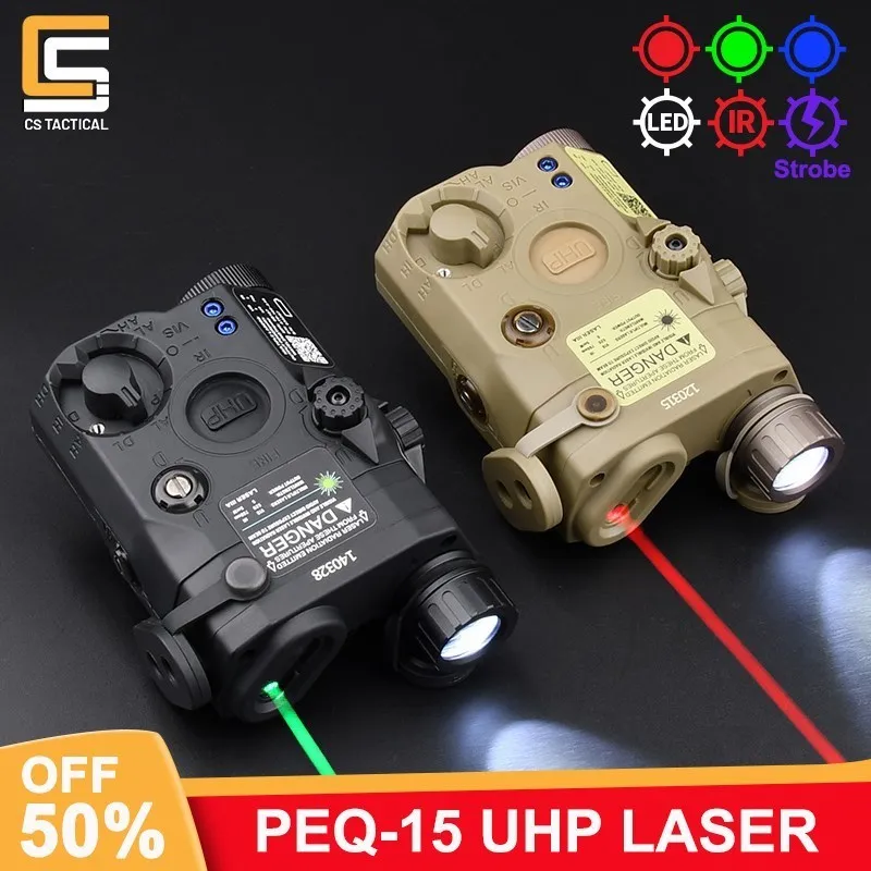 Wadsn Airsoft PEQ-15 PEQ15 Tactical Red Green Blue Laser IR Fill Light Strobe Hunting Weapon Scout Light Aiming Fit 20mm Rail