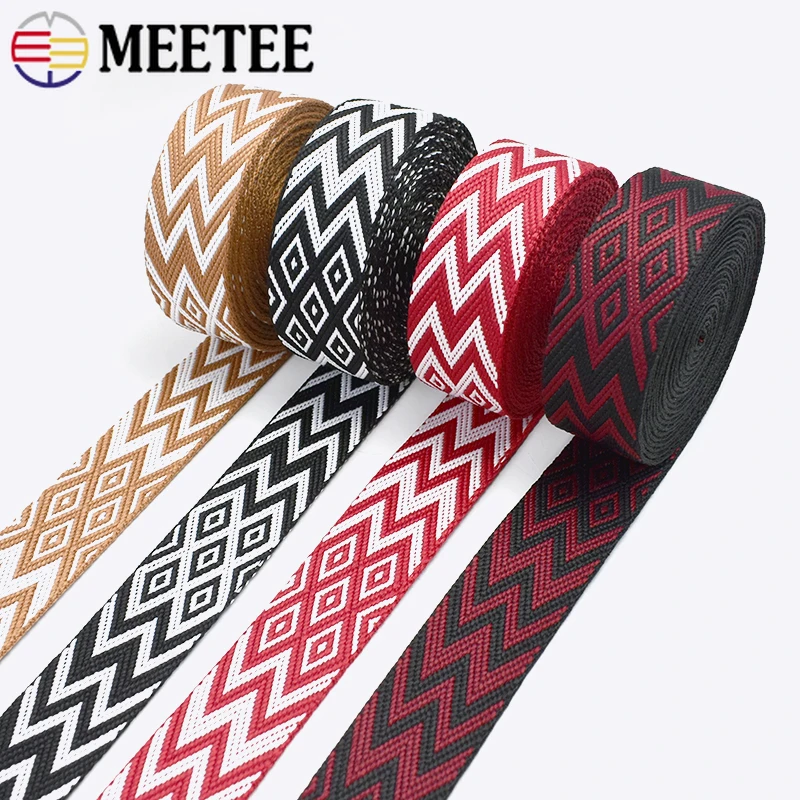 1-5 미터 38mm 두꺼운 자카드 웨빙 폴리 에스터 리본 가방 어깨 스트랩 안전 벨트 바인딩 테이프 DIY 재봉 액세서리